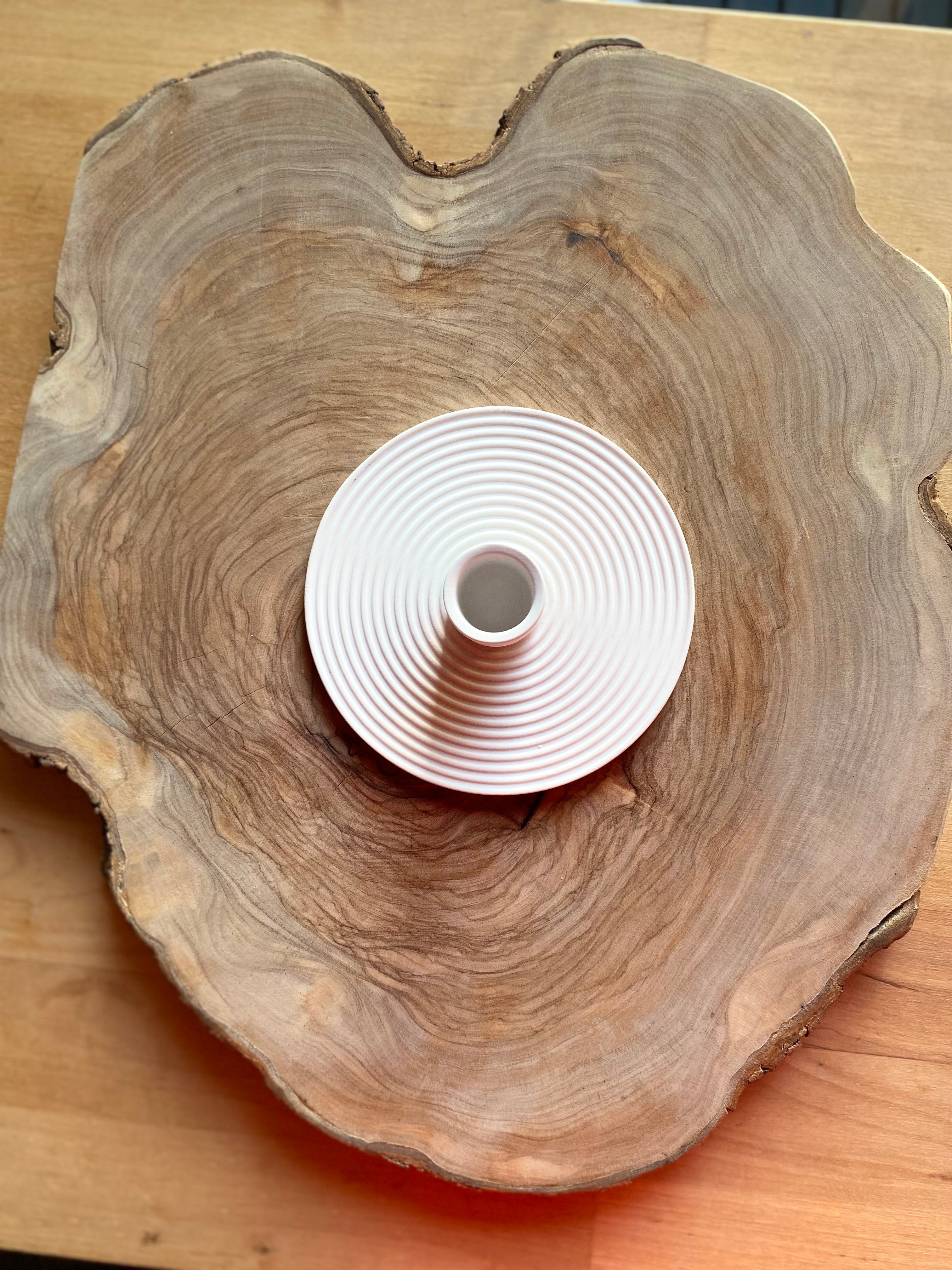 Nordic Glacier White Matte Ceramic Candle Holder - Minimalist Scandinavian Design