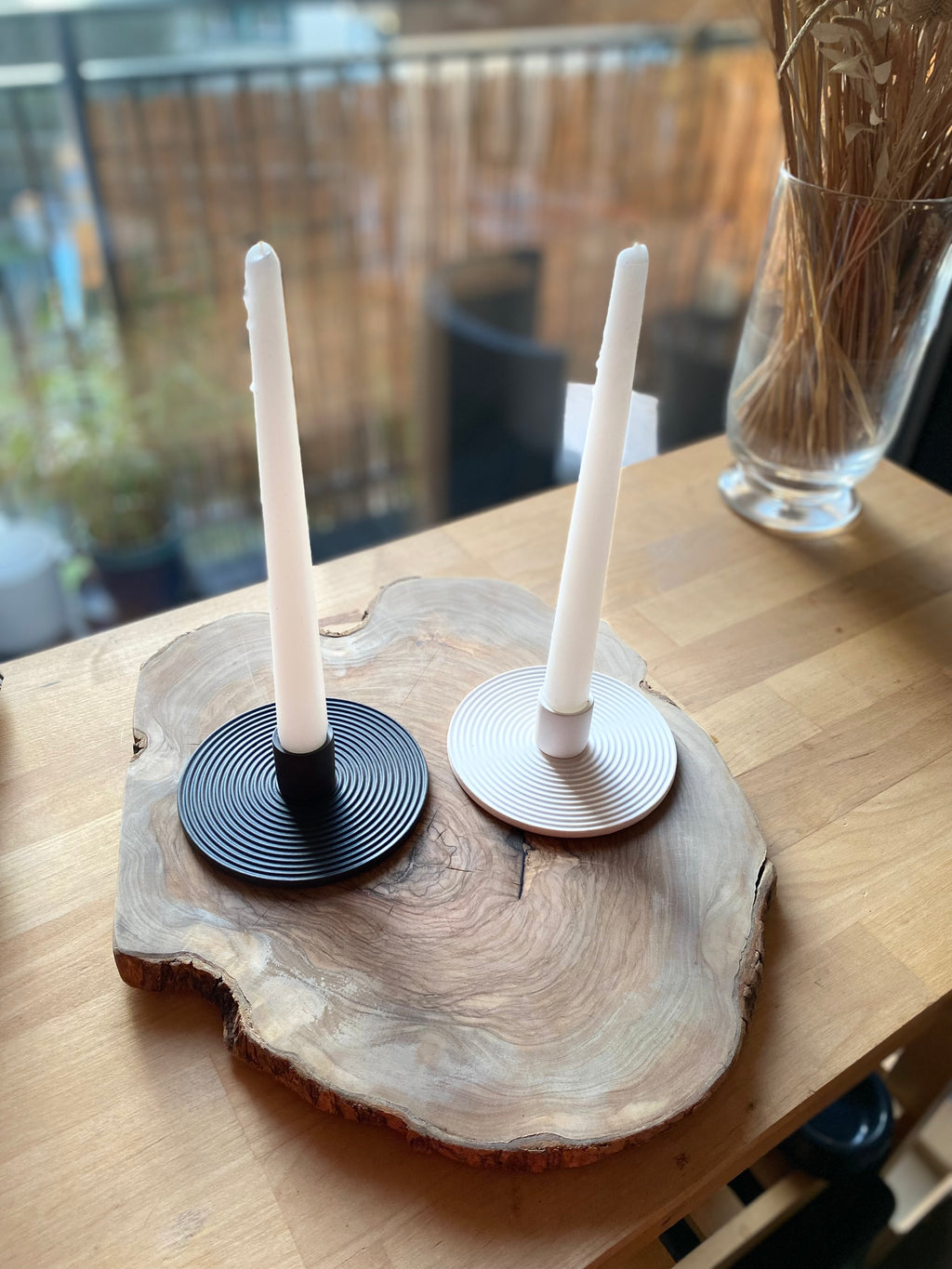 Nordic Glacier White Matte Ceramic Candle Holder - Minimalist Scandinavian Design
