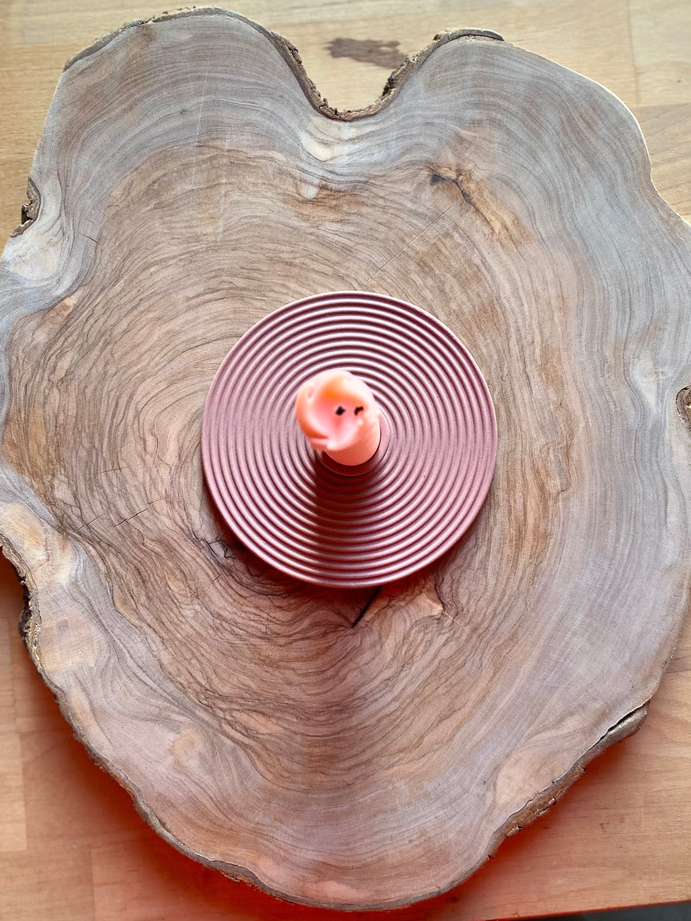 Nordic Fjord Pink Matte Ceramic Candle Holder - Minimalist Scandinavian Design
